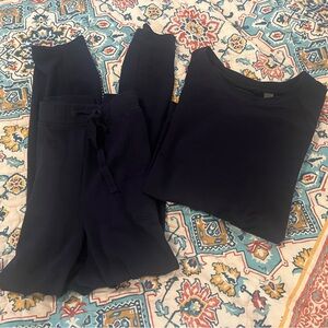 Lounge wear top and pants, navy, size L